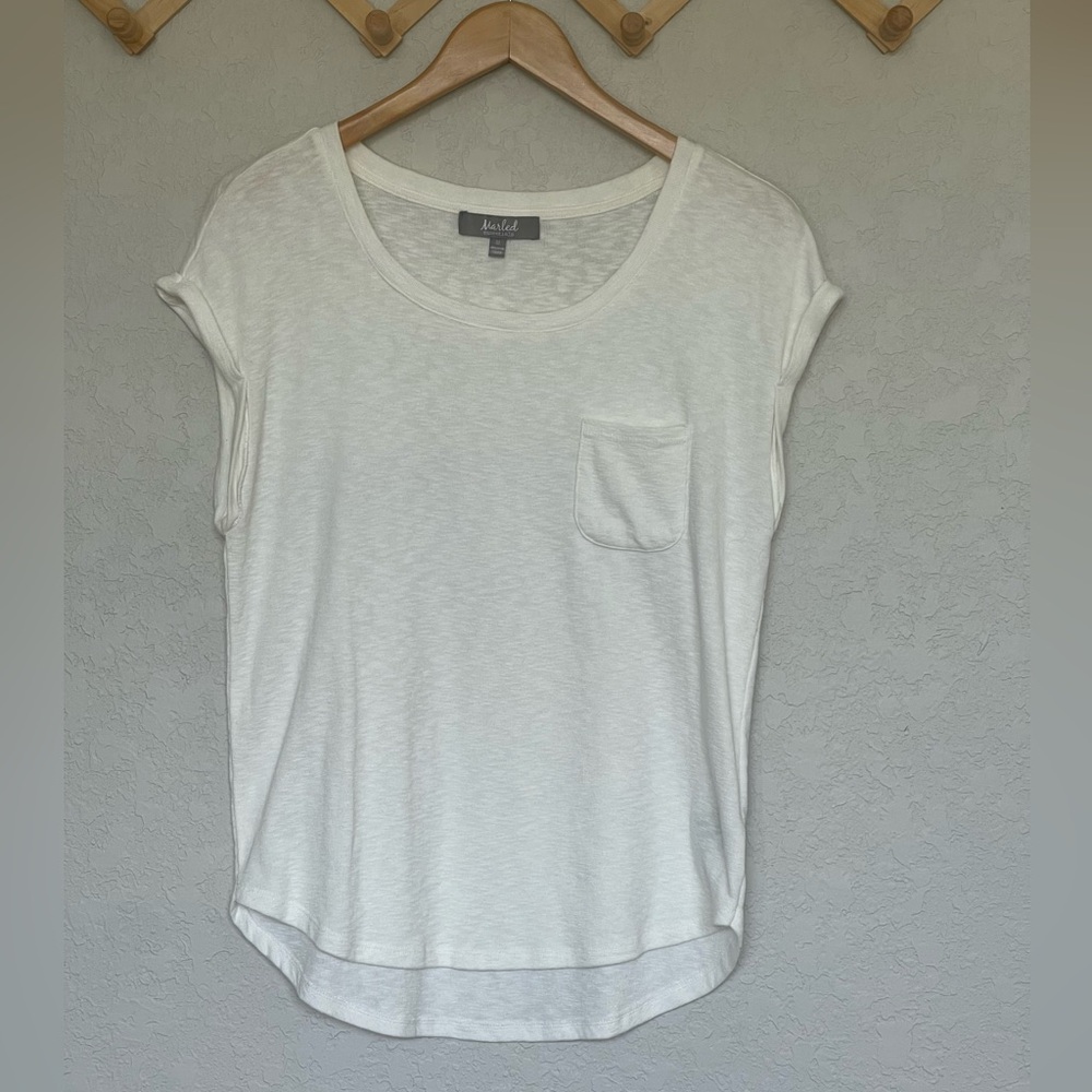 Marled essentials Rolled Sleeve Relaxed T-Shirt.
